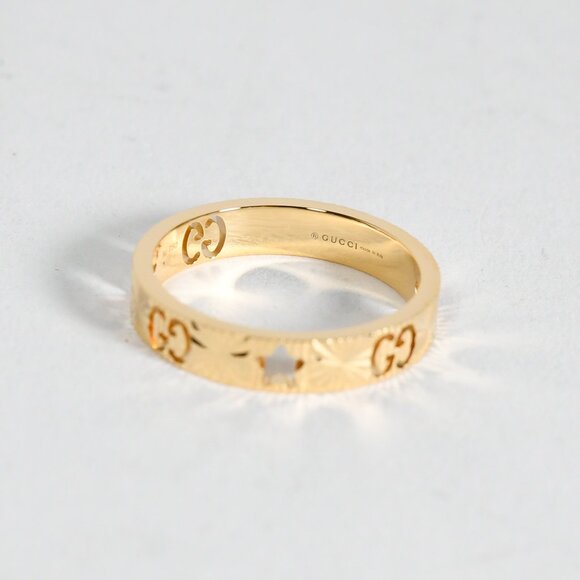 Gucci Icon Star ring 18k yellow gold 4mm Band Size 17 - Picture 9 of 9